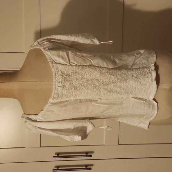 Lee Cooper East London Women's White Button-Up Bubble Sleeve Top Sz L - Picture 3 of 7